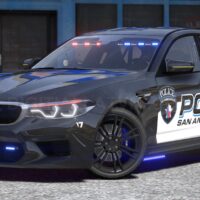 BMW M5 F90 2019 Police | Debadged | Template