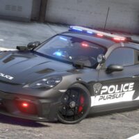 Porsche Cayman 718 GT4RS Police 2022 | Debadged | Template