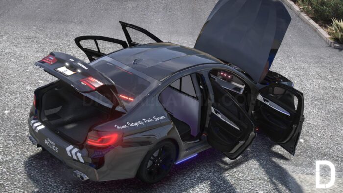 BMW M5 F90 2019 Police | Debadged | Template